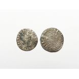 Edward I silver Pennies (2) of London: Class 2, 0.94g, slightly clipped GF, and Class 4a, 1.34g, GF