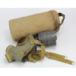 Captured French Ajax WW2 Gas Mask, Captured by Germans and reused, with good compressed card carry