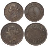 Cyprus (2) Victorian bronze: Piastre 1896 VF, and Half Piastre 1881H GVF; scarce in collectable
