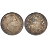 India, East India Company silver Rupee 1835, toned GEF