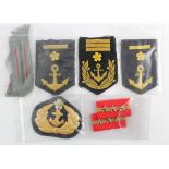 Japanese WW2 collection of six naval rank badges.