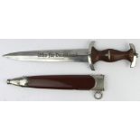 German early type SA Dagger with scabbard, maker marked H&F Lauterjung W.Solingen'.