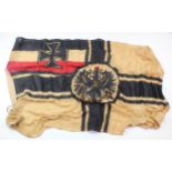 Imperial German Kaisers Battleflag, approx 5 feet, issue stamped to edge, service wear.