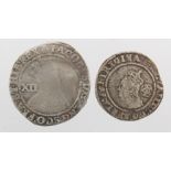 English Hammered silver (2): James I Shilling mm. thistle, First Coinage, S.2646, 5.38g, VG, along