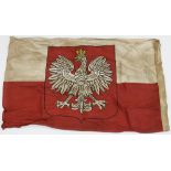 Poland Free Polish Army flag / wall hanger dated London 1943, service wear.