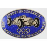 German 1935 Olympic Games Motor Racing enamel badge.