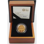 One Pound 2011 "Cardiff" gold proof. FDC boxed as issued