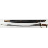 Imperial Russian Cavalry Sword, single edged, slightly curved blade, blade maker marked and dated