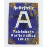 German 3rd Reich Special Bus/Tram Sign for a designated service for factory workers and soldiers.