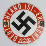 German enamel sign "Germany is awake".