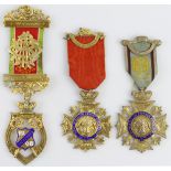 Buffalo silver & enamel medals (3) all hallmarked, the dates being 1910, 1925 & 1963. All
