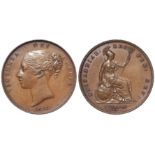 Penny 1853 OT, brown EF