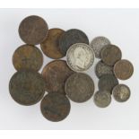 India, British East India Company (16) 19thC copper and silver, mixed grade, high grade noted.