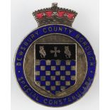 Police, WW2 unmarked silver (prob.) Dewsbury County, Borough Special Constabulary badge crescent