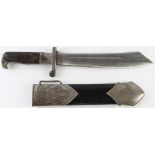 German RAD mans dagger with scabbard, blade maker marked 'Carl Jul Krebs Solingen'. Blade has been