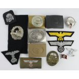 German WW2 badges and medals belt buckles etc. All believed to be copies.