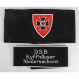 German WW2 veterans arm band with DSB Kyffhauser Niedersachsen veterans arm band.