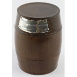 HMS HOOD, 1927 wooden souvenir tobacco? barrel container prob. made from oak? from the ship (the