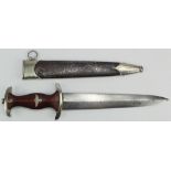 German SA Brownshirts dagger, "Alles fur Deutchland" etched blade, Carl Eickhorn, Solingen.