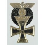 German Iron Cross 1st class with 1939 bar to the Iron Cross. Some age wear.