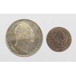 Maundy Oddments (2): George III 'bull head' Penny 1818 toned GEF, and William IV Fourpence 1837
