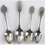 Regimental silver spoons (4) comprising 2 London Rifle Brigade, a Royal Guernsey Militia 1912