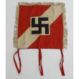 German Hitler youth double sided trumpet banner. 42x42 cm.