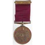 National Fire Brigade Union Long Service Medal in bronze, with Ten Years clasp. Edge numbered '