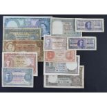 British Commonwealth (12), a group of George VI and Queen Elizabeth II notes, India 5 Rupees