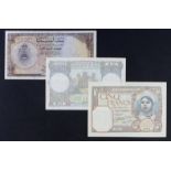 Africa (3), Algeria 5 Francs dated 19th July 1927, rarer early date, serial E.1913 396, Libya 1/2