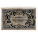 Austria 50 Gulden dated 1st January 1884, K.K. Reichs-Central-Casse, serial S.49 900899 (PickA155)