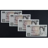 Somerset 10 Pounds (B346) issued 1980 (4), a consecutively numbered run, serial Y02 372025 - Y02