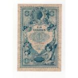 Austria 1 Gulden dated 1st July 1888, K.K. Reichs-Central-Casse, serial Qm7 715757 (PickA156)