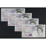 Gill 20 Pounds (B358) issued 1991 (4), a consecutively numbered run of FIRST SERIES notes, serial