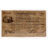 Sittingbourne Bank 1 Pound dated 16th August 1824, serial no. 5463 for Loud, Burgess & Co. (