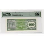 Aruba 100 Florin dated 1986 serial no. 0803912481 (TBB B105, Pick5) in PMG holder graded 66 EPQ