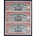 British West Africa 20 Shillings (3) dated 1928, 1930 & 1933, COUNTERFEIT notes (TBB B108, Pick8 for