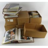 Large size, modern, later publishers, english & foreign booklets, photos, etc, housed in 6 shoeboxes