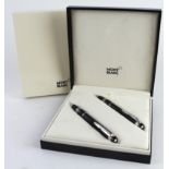 Montblanc Starwalker ballpoint pen & pencil set, both engraved to clip 'CACI', contained in original