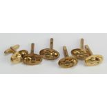 Homepride interest. Three pairs of 9ct Gold cufflinks, each with the Homeprides mascot 'Fred',