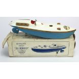 Sutcliffe 'Bluebird' clockwork speed boat model, contained in original box (working, but needs oil)