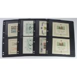 Egypt stamp sheets x 8, circa 1950s - 1965, size 13cm x 11cm approx.