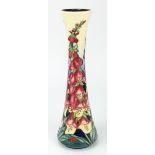 Moorcroft slender vase, decorated with dandelions (50/100), designed by Rachel Bishop, dated 2013,