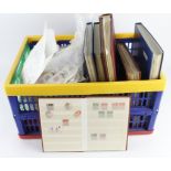 GB etc - large plastic crate with several stockbooks, with a qty of QV to QE2 used defins & commems.