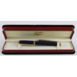 S. T. Dupont blue fountain pen, with 14ct Gold nib