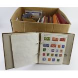 GB - box with a varied lot of material, stamps, covers, PHQ's, on paper, sheets and part sheets of