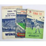 FA Cup Final programmes at Wembley 1951, 1952 and 1953 (3)