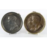 After Bertrand Andrieu (1761-1822). Two circular medallions / plaques, depicting Napoleon Bonaparte,