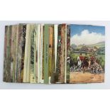 Hunting, original selection, scenes, foxhounds, humour, etc, better artists noted (approx 35 cards)
