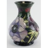 Moorcroft 'Anemone Tribute' pattern vase, designed by Emma Bossons, dated 2003, makers marks to